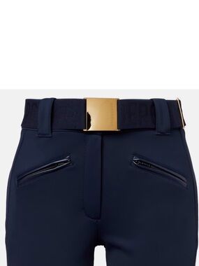Goldbergh Ski Belt Logo Navy Blue and Gold for Ski Pants, Jacket, and ski suits